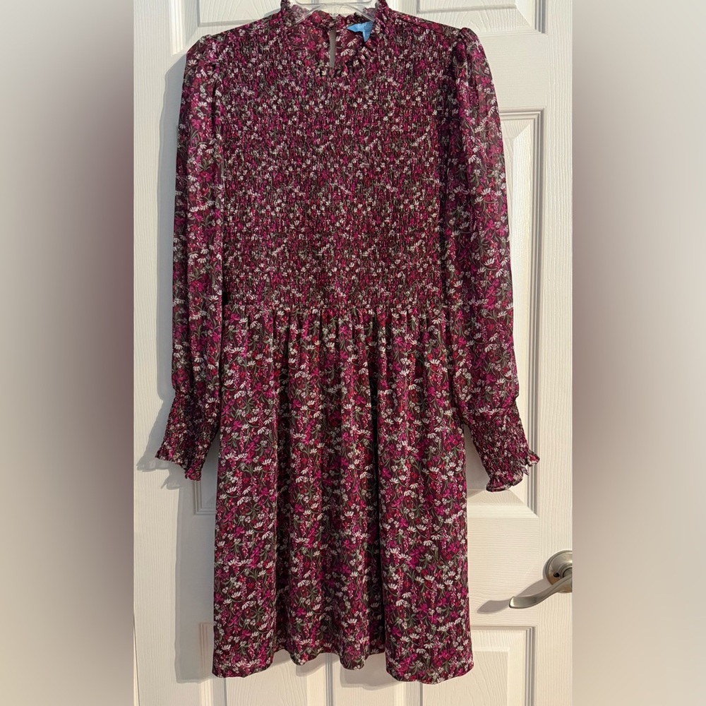 Draper James RSVP Floral Smocked Long Sleeve Dress –‎ Size Medium